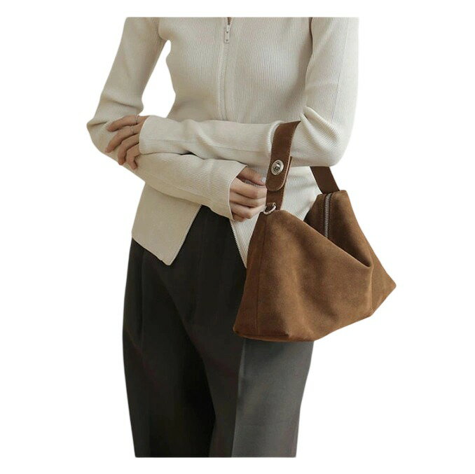 ハンドバッグ 本革 レディース スエードバッグ ショルダーバッグ 2wayバッグ ファスナー スウェード カバン 手提げ 斜め掛け 仕事バッグ 通勤 フォーマル 秋冬 かばん 無地 ビジネス 定番 シンプル ブラックのサムネイル