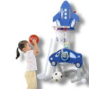 5in1 バスケットゴール 子ども バスケットボール ボール付き サッカーゴール ゴルフ 輪投げ 音楽のストーリーマシン 室内 遊び おもちゃ 遊具 大型遊具 ...