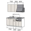 システムキッチン 開口165cm I型キッチン 開き扉タイプ 吊戸棚 ハウステック KSシンク レンジフード収納カウンター 奥行65cm キッチンリフォーム ガ...