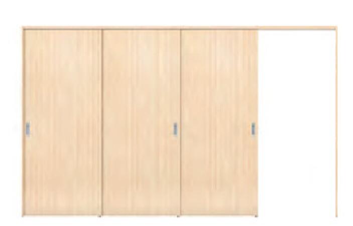 上吊引戸 3枚片引き戸 H2050 W3266　シンプル 室内ドア DIY リフォーム 片開きドア 建具 固定枠・ケー..