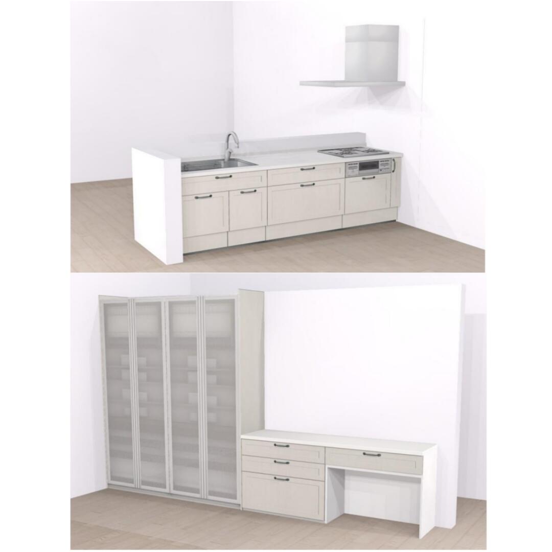 ハウステック システムキッチン 間口255cm スライド収納 収納もたっぷり メーカー直送 引き出し ブルモーションスライド 調理機器 レンジフード 送料無料