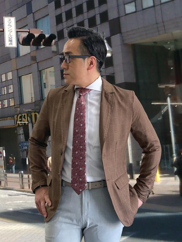 メンズ春夏シングルジャケット チェック ライトブルー ホワイトステッチ 40代 50代 Rakuten