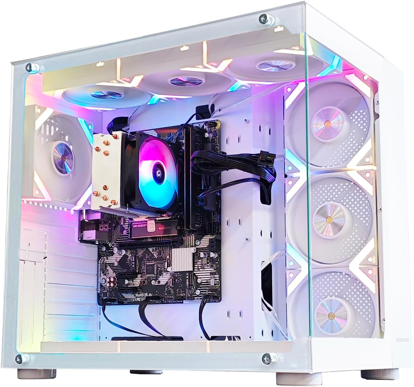 【NEWLEAGUE】　 【CPUに内蔵グラフィック】】Ryzen 5 5600GT メモリ32GB 1TB WIFI 6 Widows11Pro 64bit ホワイトケース Office ゲーミング デスクトップ パソコン ゲーミングPC