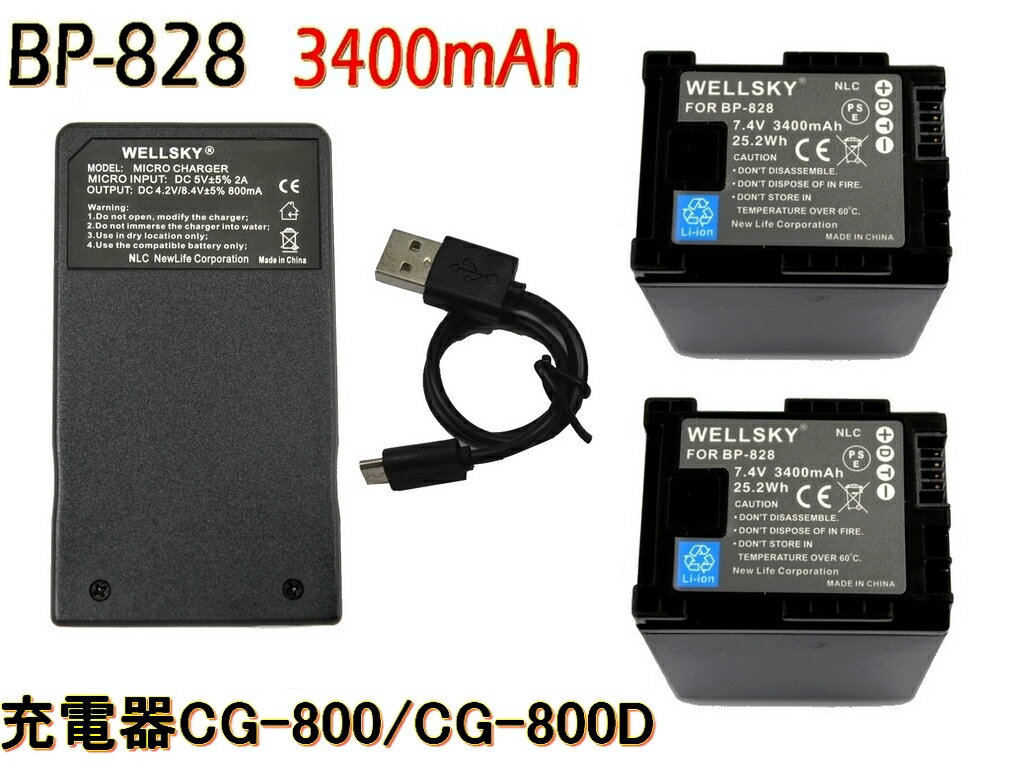 BP-828 互換バッテリー 2個 & CG-800 CG-80