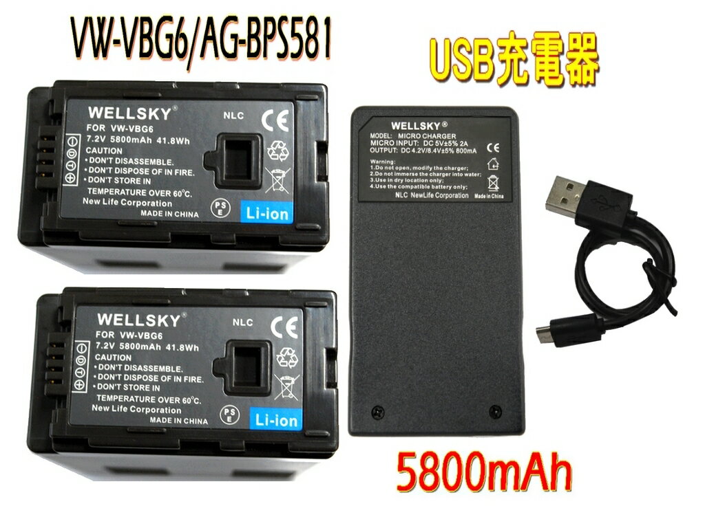 VW-VBG6 VW-VBG6-K AG-BPS581 ߴХåƥ꡼ 2 &Ķ USB Type C ® ߴŴ Хåƥ꡼㡼㡼 1 [3å] ɽǽ ʤƱ褦Ѳǽ Panasonic ѥʥ˥å AG-AC130 AG-HMC155 AG-HMC45 AG-HMC75