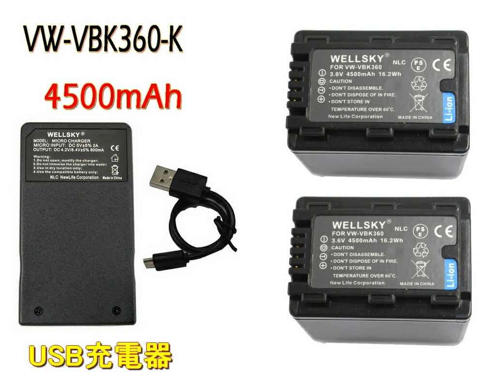 VW-VBK360-K VW-VBK360 互換バッテリー 2個