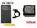 VW-VBG130 VW-VBG130-K 互換バッテリー 1個 超軽量 USB Type C 急速 互換充電器 バッテリーチャージャー 1個 2点セット 残量表示可能 純正品と同じよう使用可能 Panasonic パナソニック HDC-TM750 HDC-TM650 HDC-TM700 HDC-TM30 HDC-TM350 HDC-SD100 HDC-HS300