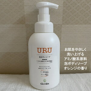 URU （ウル） 泡 ボディソープ 500ml 送料無料 アミノ酸 系原料※洗浄成分 赤ちゃん 子供 こども 親子 親子で使える オレンジ精油※着香剤 柑橘 オレンジの香り 泡ソープ 保湿 低刺激 敏感肌 乾燥肌 全身用 顔 体 日本製 愛媛県産 いよかん果皮エキス成分配合※保湿剤