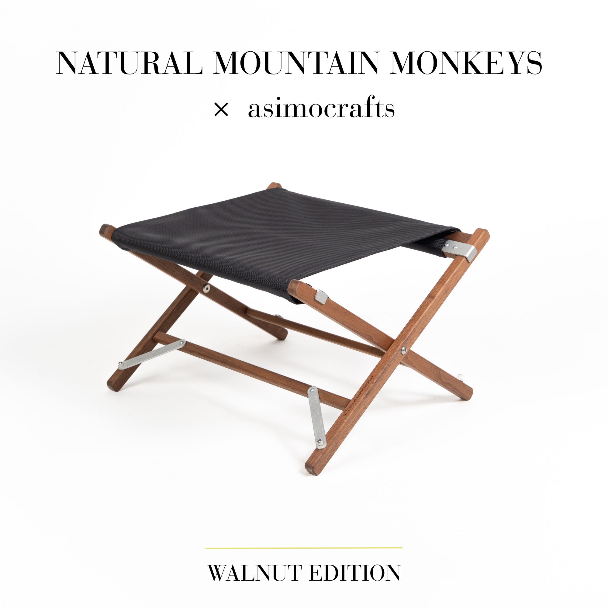 NATURAL MOUNTAIN MONKEYS × asimocrafts ウォールナット アシモクラフツ Little Cot リトルコット 3段階高さ調整 ドッグコット スツール オットマン
