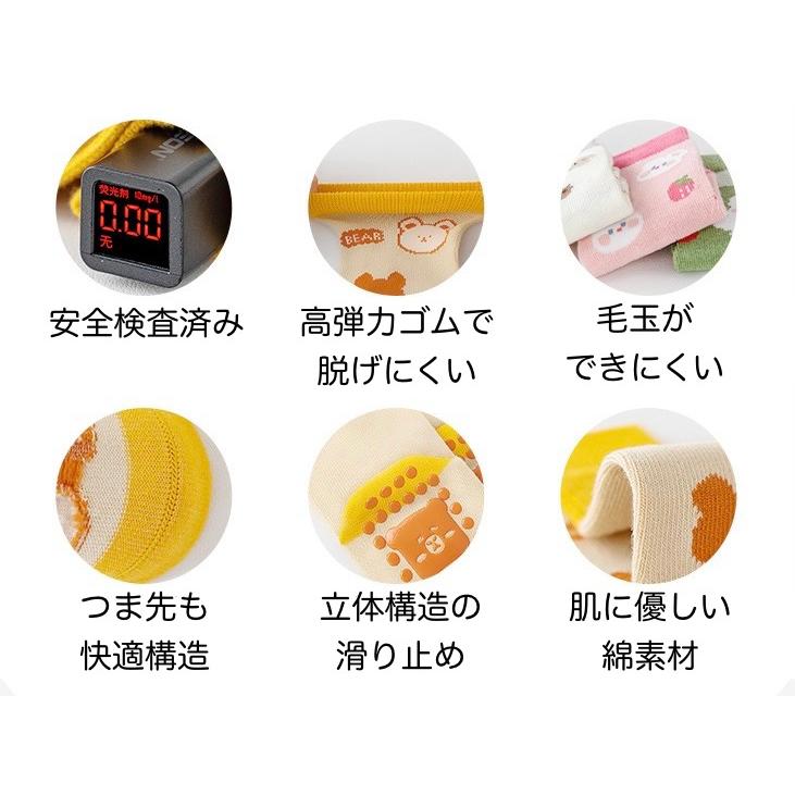 ☆とにかく滑らない靴下☆ ノンスリップ 子供用くつ下 靴下 綿 1〜3歳 滑り止め付き リンゴ 象さん ぞう 赤ちゃん 男の子 3