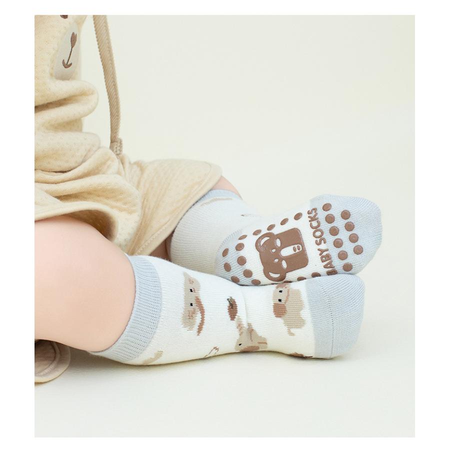 ☆とにかく滑らない靴下☆ ノンスリップ 子供用くつ下 靴下 綿 1〜3歳 滑り止め付き リンゴ 象さん ぞう 赤ちゃん 男の子 2