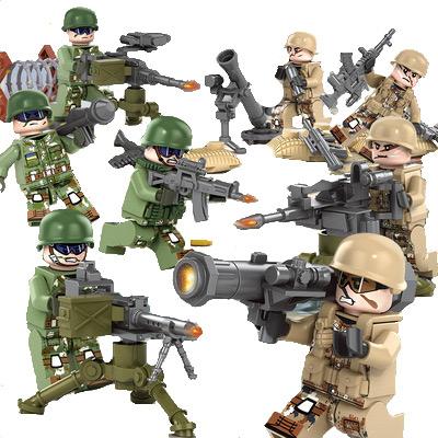 Nモート楽天市場店のレゴ互換 ミニフィグ ウクライナ軍&ロシア軍 武器 大量 兵士 兵隊 軍隊 戦争 ミリタリー 人形 LEGO対応｜アングル2