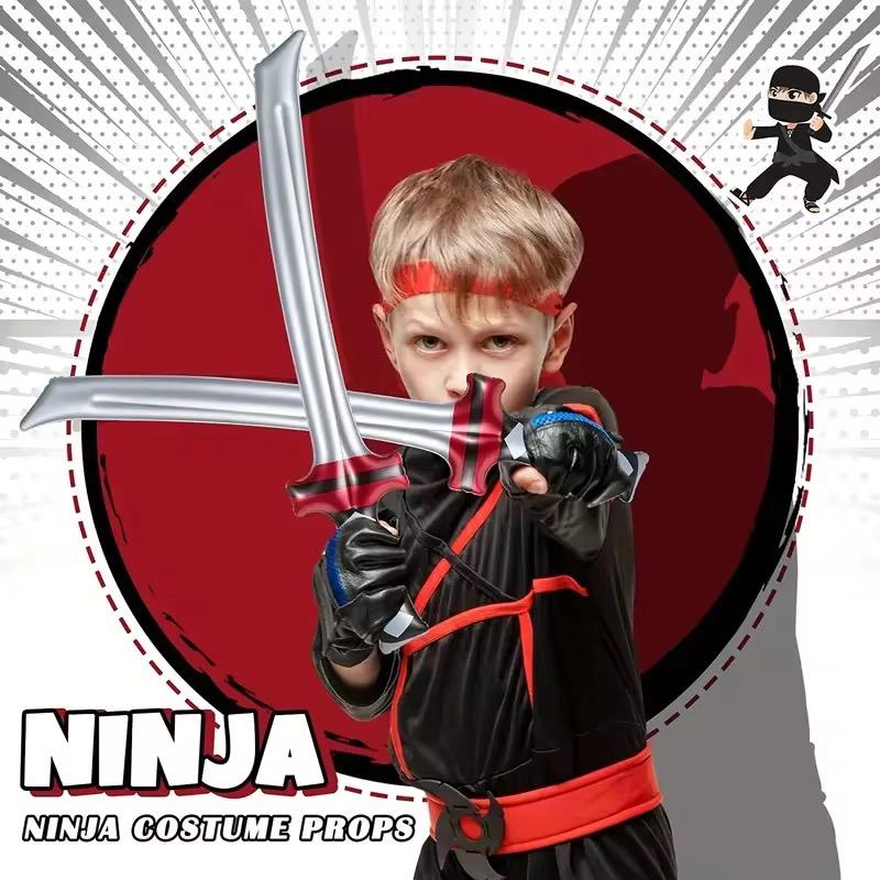 ☆4本セット☆ 日本刀 おもちゃ バルーン 風船 刀 剣 武器 75cm ビニール チャンバラ 柔らかい 忍者 武将 侍 将軍 戦国時代 3