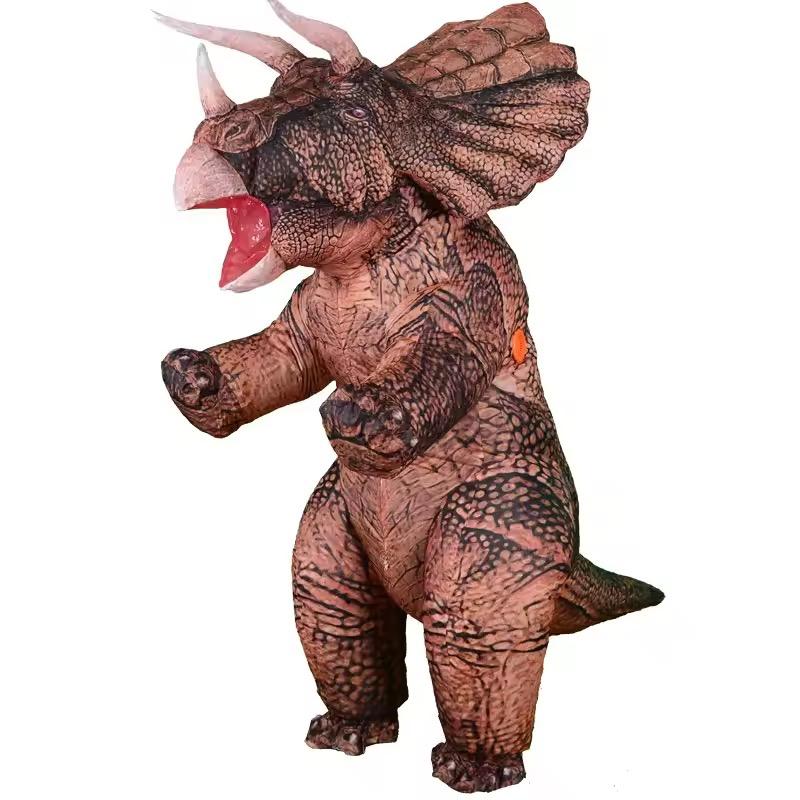 ☆全高220cm☆ 特大サイズ 恐竜の着ぐるみ トリケラトプス 身長150cm〜190cm用 電動空気入れ付き 恐竜 大人用 コスチューム コスプレ