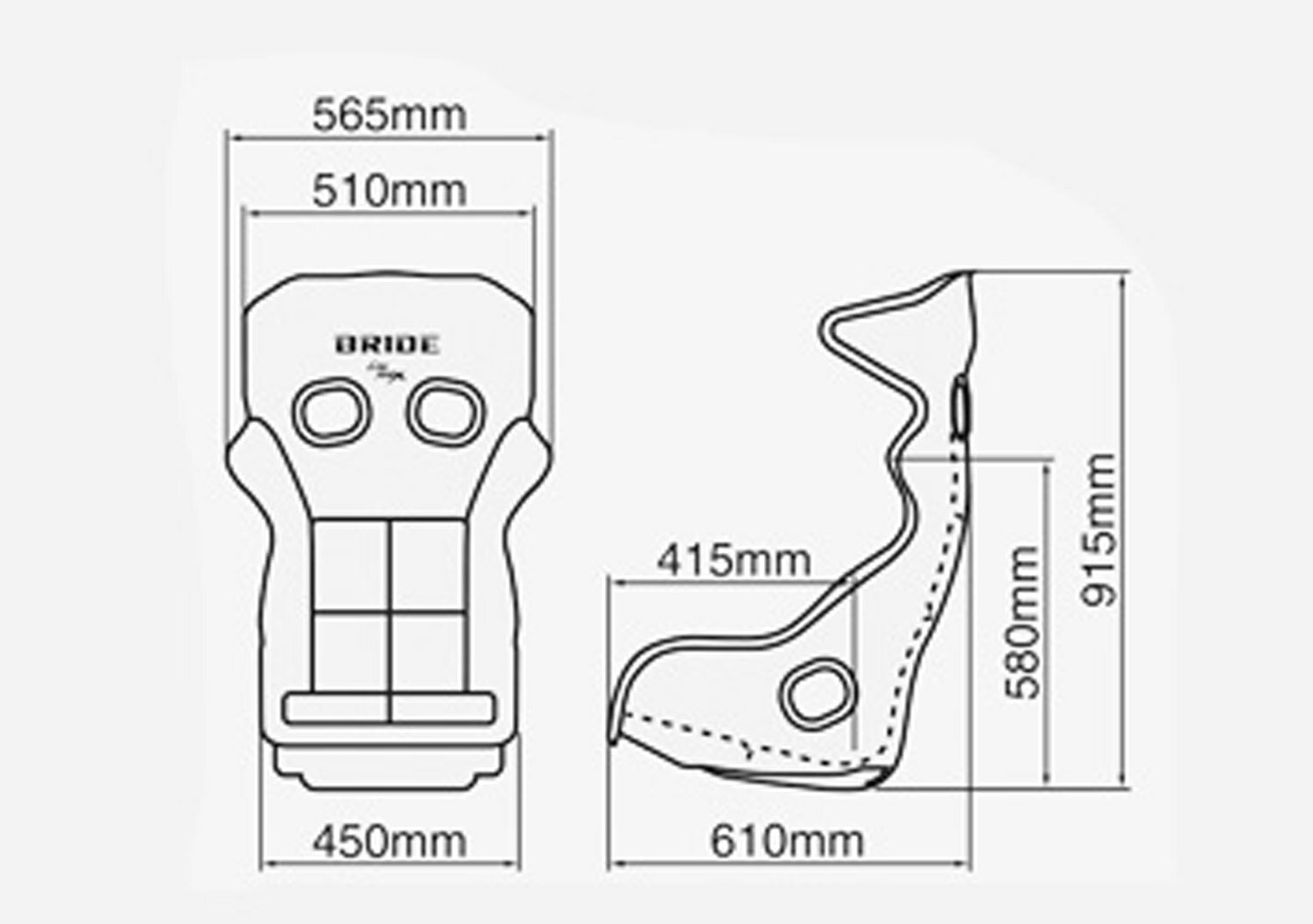 BRIDE ブリッド シート フルバケ XERO RS スーパーアラミド製ブラックシェル グラデーションロゴ 汎用 H01GSR 2