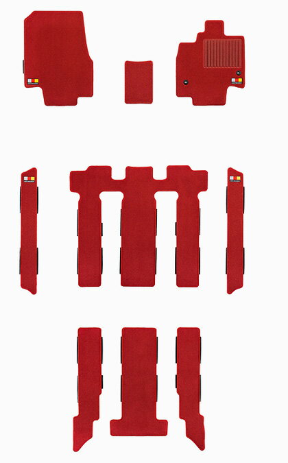 無限 フロアマット ステップワゴン RP8-130 2025年5月〜 e:HEV車用 CAPTAIN SEAT 1台分セット レッド 08P15XNSK0S0RR