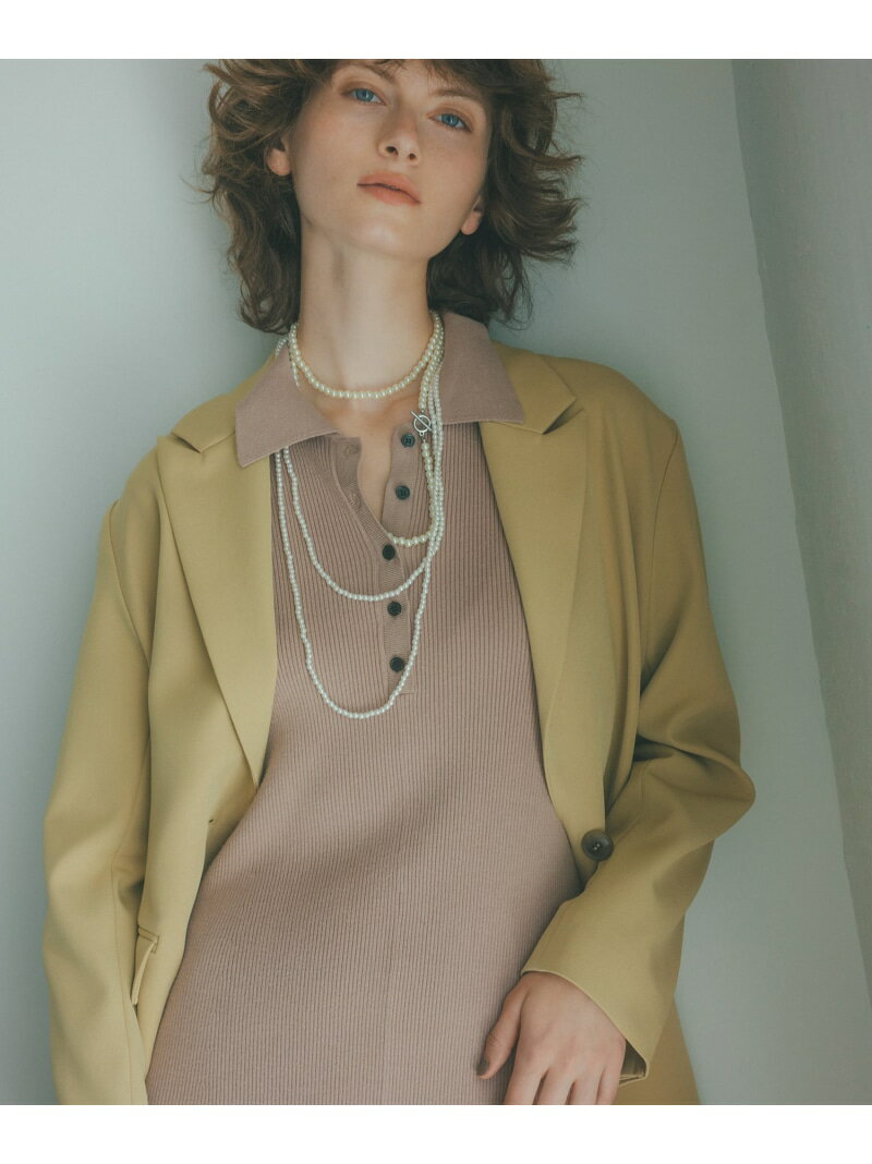 Rakuten - シングルブレストオーバージャケット N. Natural Beauty Basic エヌ ナチュラルビューティーベーシック* ジャケット・アウター テーラードジャケット・ブレザー イエロー グレー【送料無料】[Rakuten Fashion]