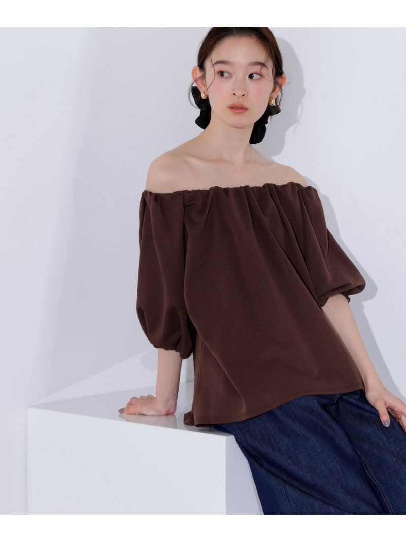 2wayオフショルカットソー N. Natural Beauty Basic エヌ ナチュラルビューティーベーシック* トップス カットソー・Tシャツ レッド ブラウン ブラック【先行予約】*【送料無料】[Rakuten Fashion]のサムネイル