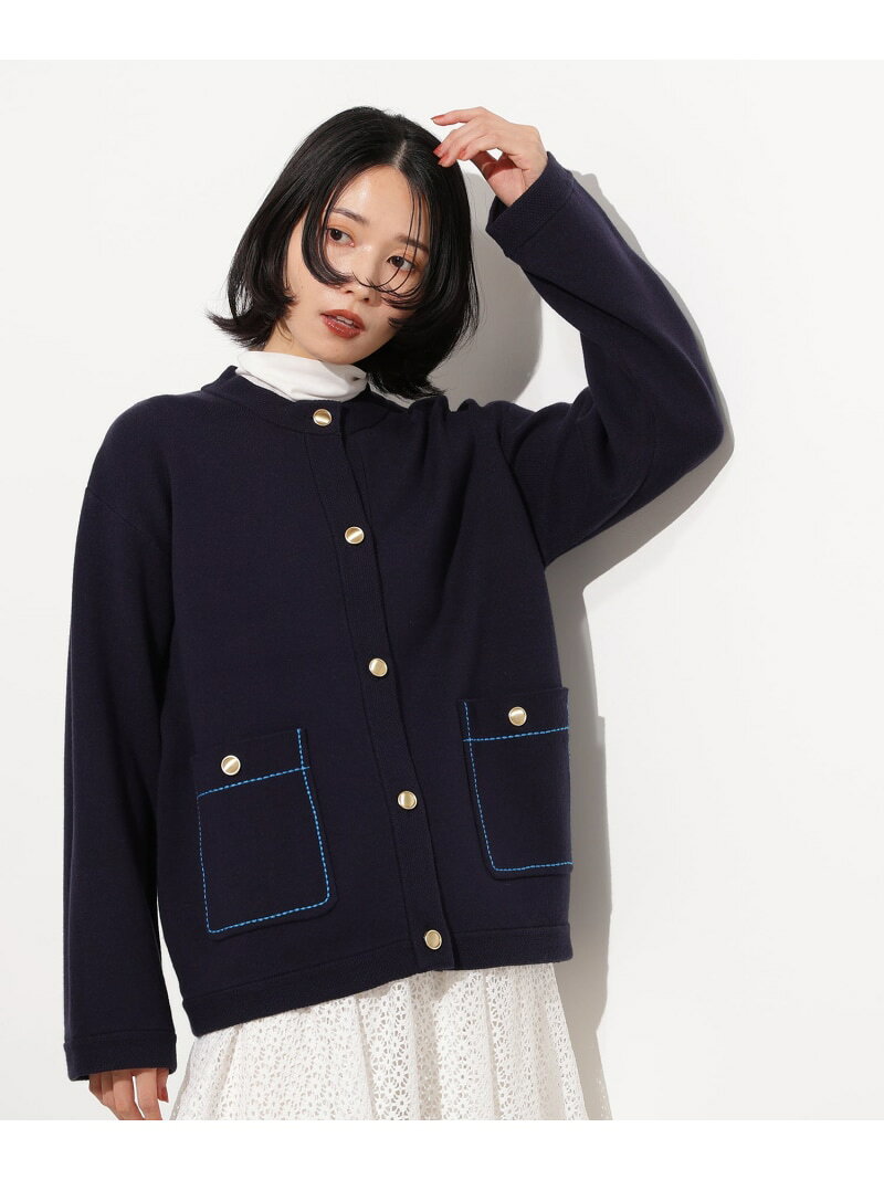 【SALE／30%OFF】ミドル丈ニットジャケット N. Natural Beauty Basic エヌ ナチュラルビューティーベーシック* トップス カーディガン ネイビー ブラウン ホワイト【RBA_E】【送料無料】[Rakuten Fashion] 3