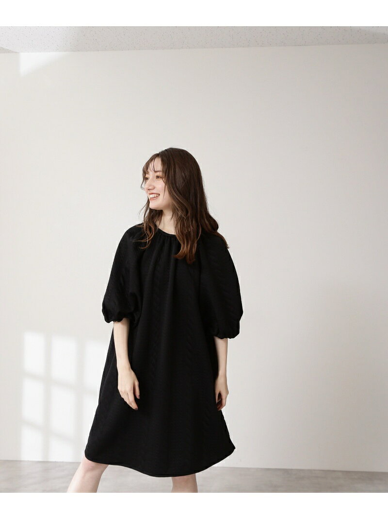【SALE／40%OFF】膨れジャガードワンピース N. Natural Beauty Basic エヌ ナチュラルビューティーベーシック* ワンピース・ドレス ワンピース ブラック ホワイト【RBA_E】【送料無料】[Rakuten Fashion]