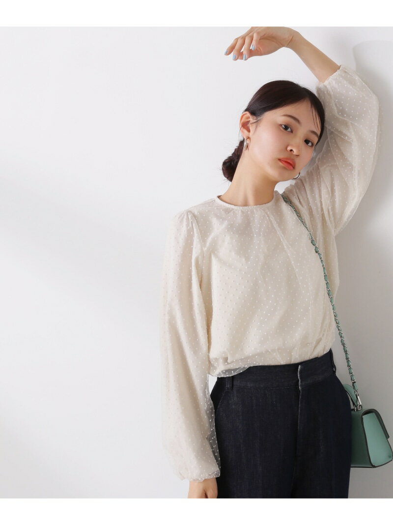 ドットチュールブラウス N. Natural Beauty Basic エヌ ナチュラルビューティーベーシック* トップス シャツ・ブラウス ベージュ ブラック