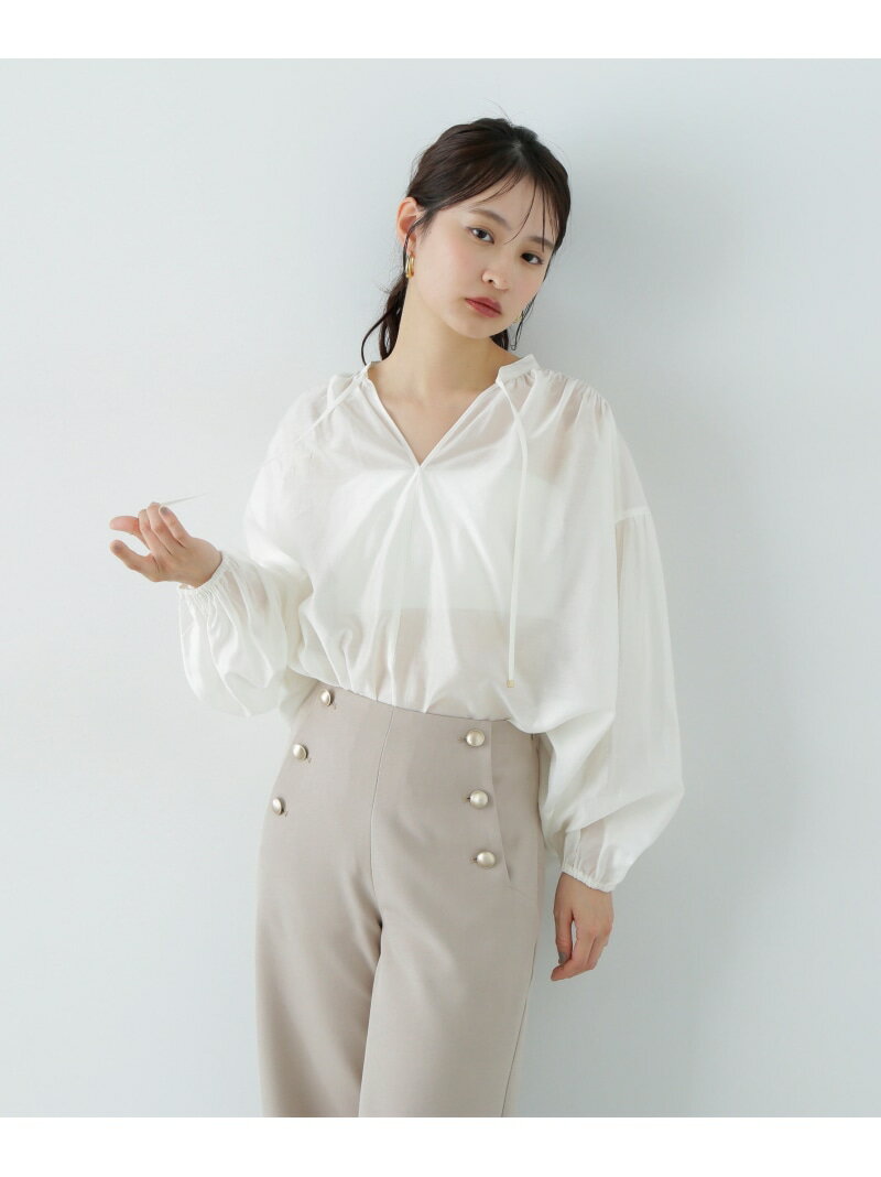 【新品】N.エヌドットナチュラルビューティベーシック　ブラウス タックネックブラウス | NATURAL BEAUTY BASIC（ナチュラル