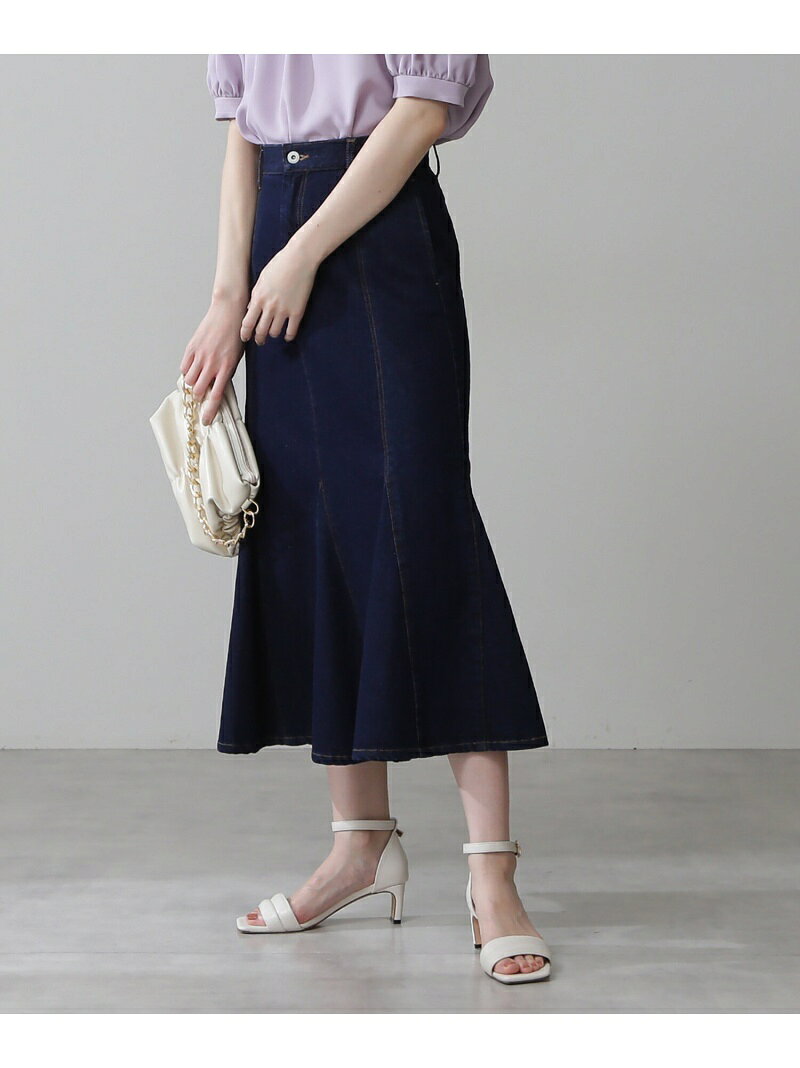 マーメイドデニムスカート《S Size Line》 N. Natural Beauty Basic エヌ ナチュラルビューティーベーシック* スカート その他のスカート ブラック ネイビー【送料無料】[Rakuten Fashion]