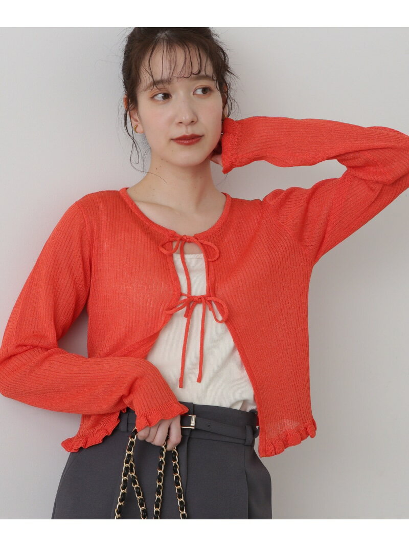 Rakuten - 【SALE／50%OFF】シアーシャインリブカーディガン 24SS N. Natural Beauty Basic エヌ ナチュラルビューティーベーシック* トップス カーディガン ホワイト ブラック オレンジ グリーン【RBA_E】【送料無料】[Rakuten Fashion]