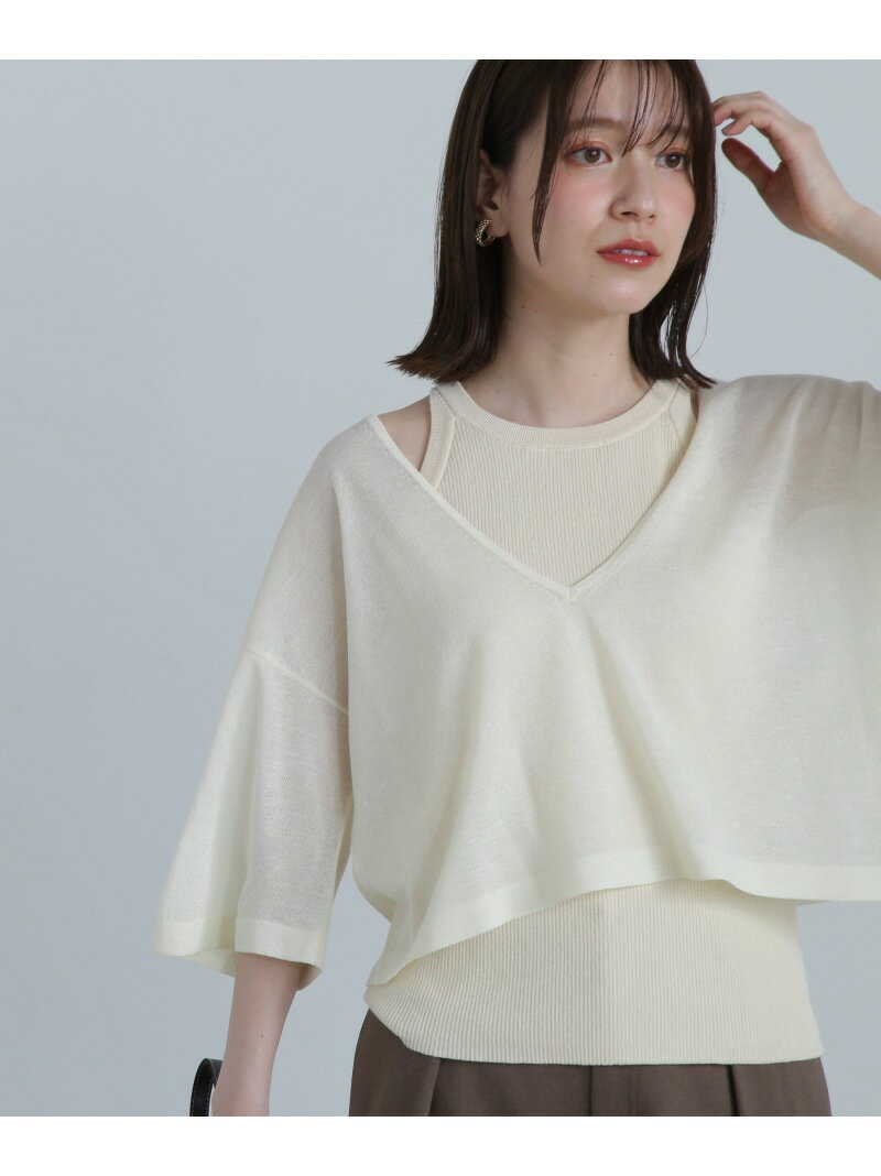Rakuten - 【SALE／50%OFF】アメスリタンク×シアーニットセット N. Natural Beauty Basic エヌ ナチュラルビューティーベーシック* トップス ニット ブルー【RBA_E】【送料無料】[Rakuten Fashion]