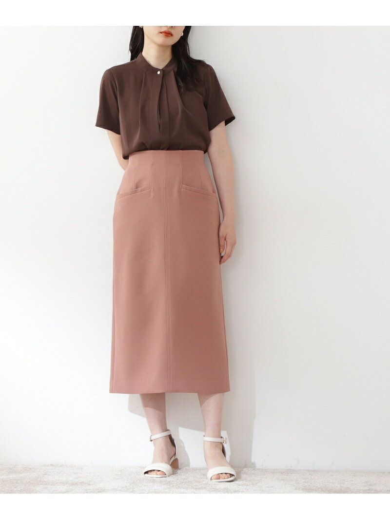 ハイウエストタイトスカート《S Size Line》 N. Natural Beauty Basic エヌ ナチュラルビューティーベーシック* スカート その他のスカート ピンク グリーン ブラウン【送料無料】[Rakuten Fashion]