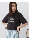 クロップドビッグロゴTシャツ N. Natural Beauty Basic エヌ ナチュラルビューティーベーシック* トップス カットソー・Tシャツ グレー ホワイト