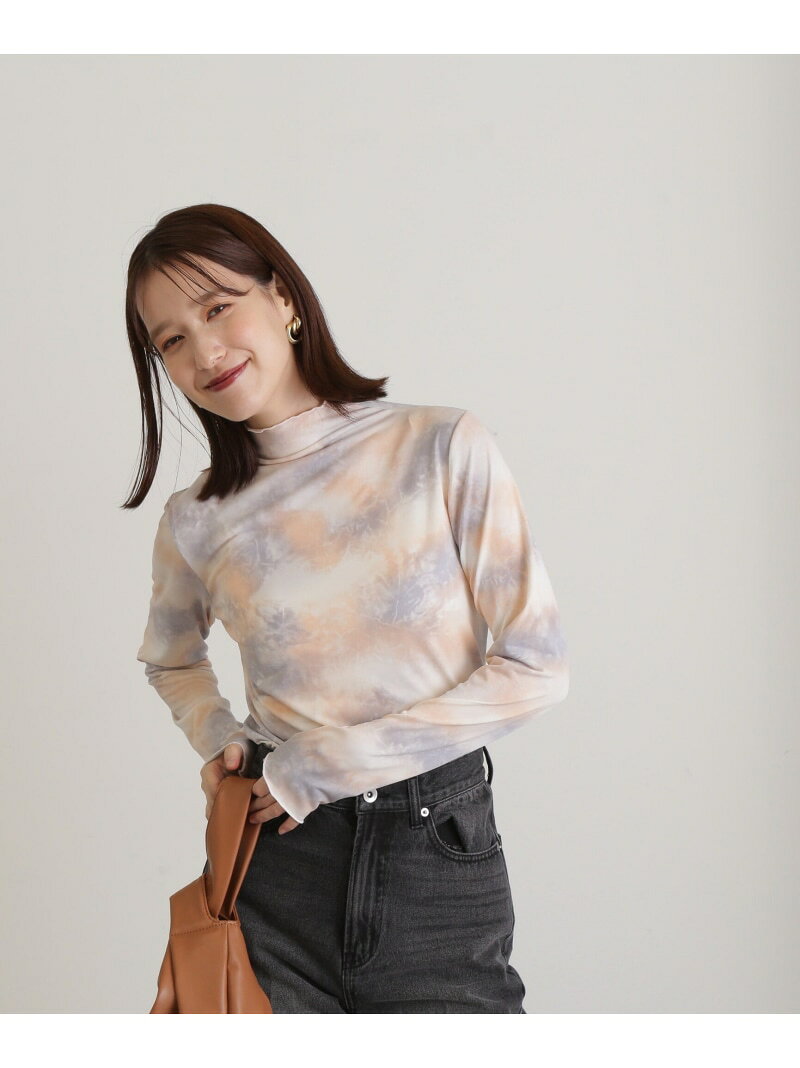 マーブル柄ハイネックカットソー N. Natural Beauty Basic エヌ ナチュラルビューティーベーシック* トップス カットソー・Tシャツ イエロー ピンク【送料無料】[Rakuten Fashion]
