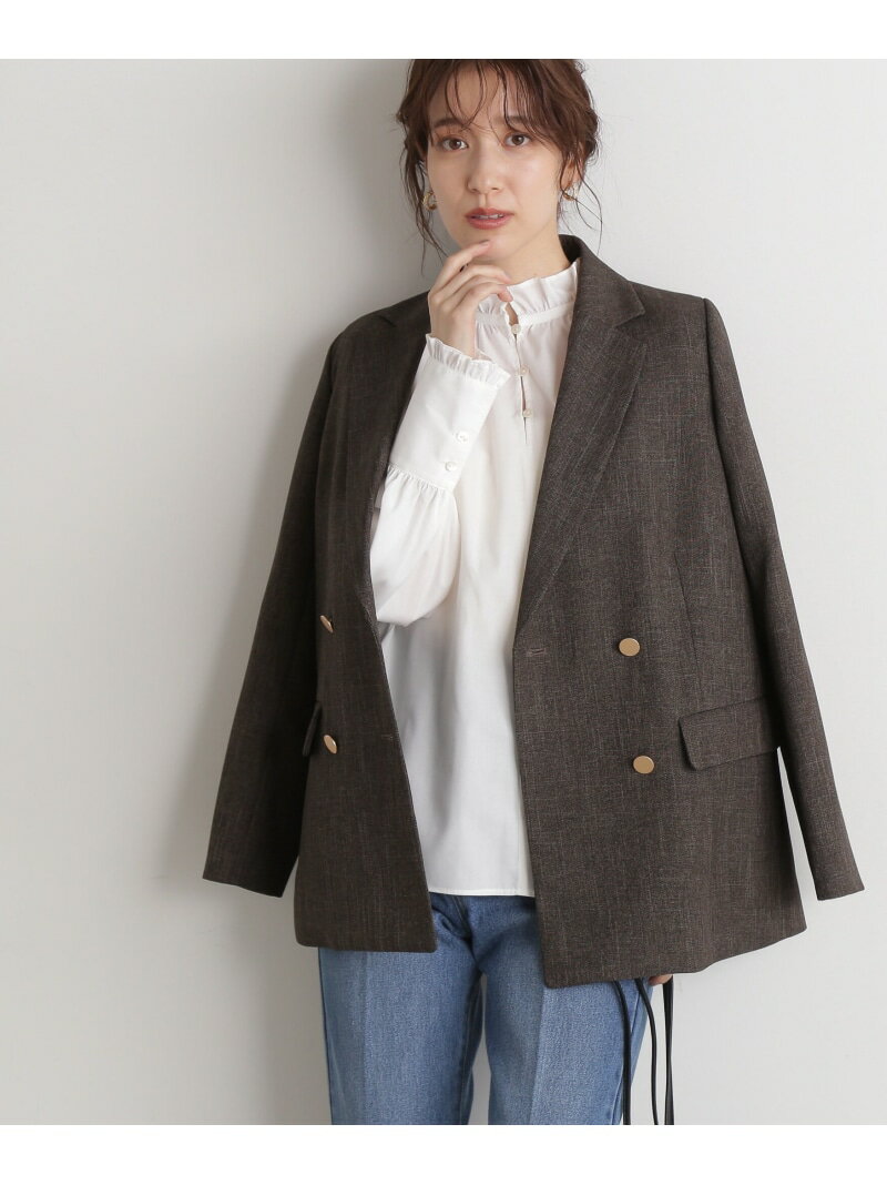 ダブルブレストテーラードジャケット《S Size Line》《WEB限定商品》 N. Natural Beauty Basic エヌ ナチュラルビューティーベーシック* ジャケット・アウター テーラードジャケット・ブレザー ブラウン グレー ネイビー【送料無料】[Rakuten Fashion]のサムネイル