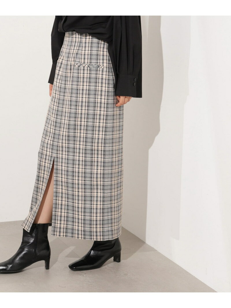 Rakuten - 【SALE／60%OFF】ハイウエストチェックナロースカート《ブラウン系:LUMINE・LUCUA・official site限定》 N. Natural Beauty Basic エヌ ナチュラルビューティーベーシック* スカート その他のスカート ブラック グリーン ブラウン【RBA_E】【送料無料】[Rakuten Fashion]