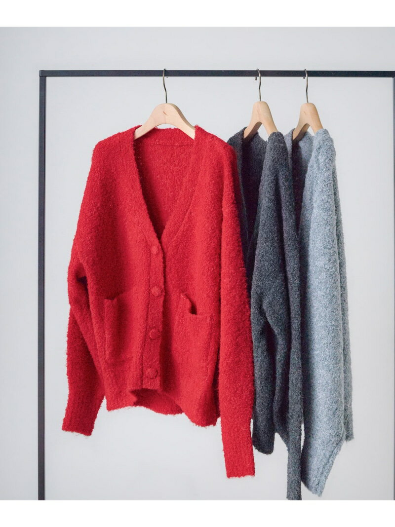 【SALE／30%OFF】ブークレミドルカーディガン N. Natural Beauty Basic エヌ ナチュラルビューティーベーシック* トップス カーディガン グレー レッド【RBA_E】【送料無料】[Rakuten Fashion]