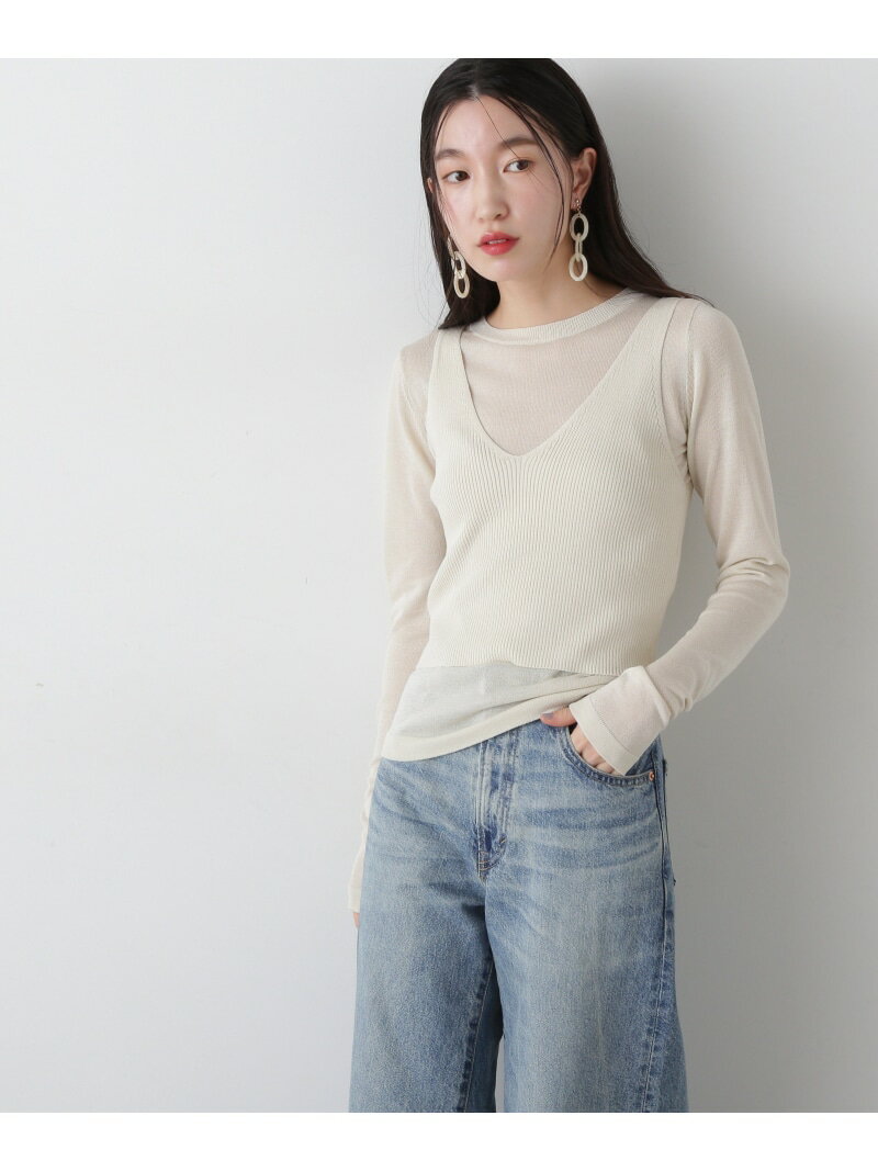 Rakuten - 【SALE／50%OFF】シアーシャインタンクニットセット N. Natural Beauty Basic エヌ ナチュラルビューティーベーシック* トップス ニット グリーン ネイビー ホワイト【RBA_E】【送料無料】[Rakuten Fashion]