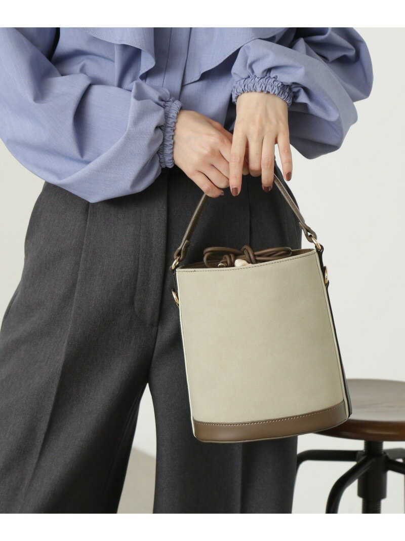 【SALE／40%OFF】配色バケツショルダーバッグ N. Natural Beauty Basic エヌ ナチュラルビューティーベーシック* バッグ ショルダーバッグ ブラウン グレー【RBA_E】【送料無料】[Rakuten Fashion]