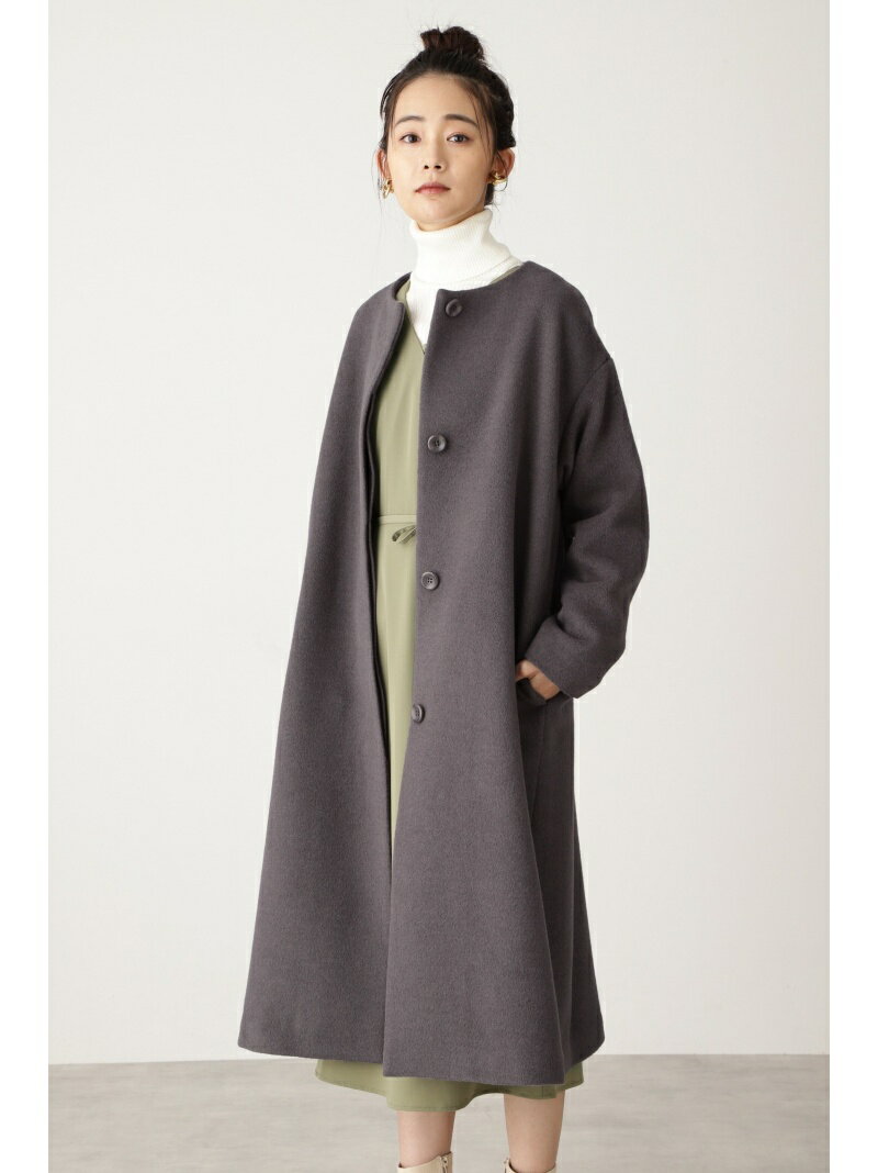 Rakuten Fashion アンゴラビーバーノーカラーコート N Natural Beauty Basic エヌ ナチュラルビューティーベーシック コート ジャケット ロングコート ブラック グレー ホワイト ブラウン ブルー 送