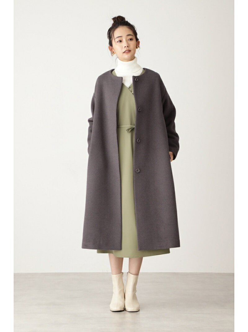 Rakuten Fashion アンゴラビーバーノーカラーコート N Natural Beauty Basic エヌ ナチュラルビューティーベーシック コート ジャケット ロングコート ブラック グレー ホワイト ブラウン ブルー 送