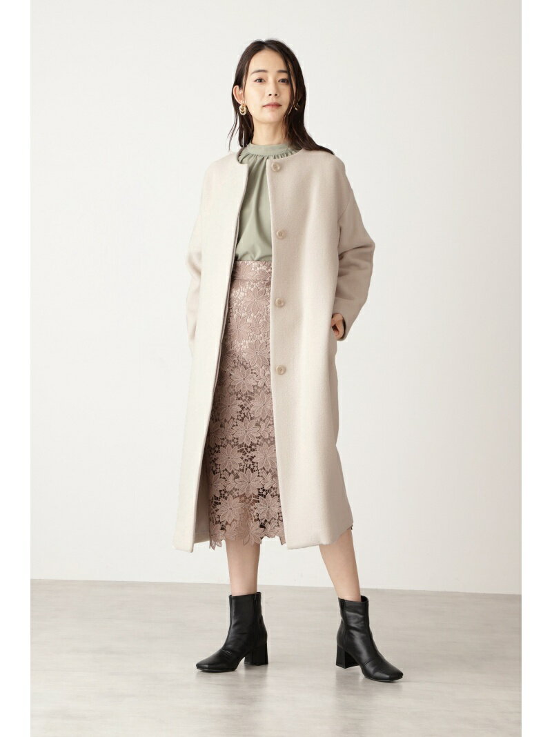 Rakuten Fashion アンゴラビーバーノーカラーコート N Natural Beauty Basic エヌ ナチュラルビューティーベーシック コート ジャケット ロングコート ブラック グレー ホワイト ブラウン ブルー 送