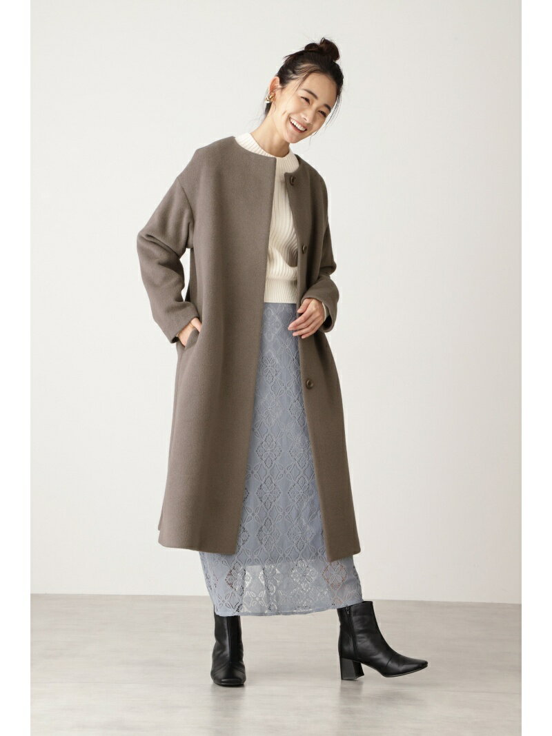 Rakuten Fashion アンゴラビーバーノーカラーコート N Natural Beauty Basic エヌ ナチュラルビューティーベーシック コート ジャケット ロングコート ブラック グレー ホワイト ブラウン ブルー 送