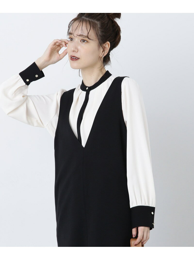 【SALE／30%OFF】バイカラーバンドカラーブラウス N. Natural Beauty Basic エヌ ナチュラルビューティーベーシック* トップス シャツ・ブラウス ホワイト【RBA_E】【送料無料】[Rakuten Fashion]