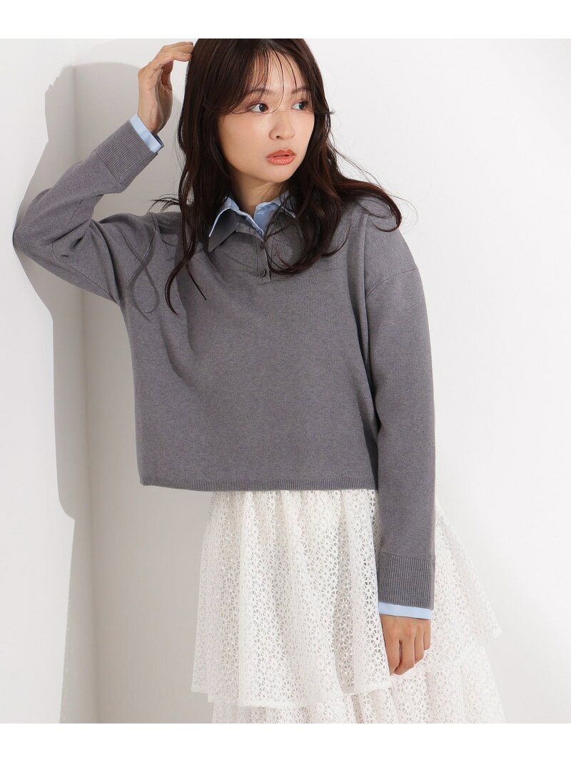 シャツレイヤードニット N. Natural Beauty Basic エヌ ナチュラルビューティーベーシック* トップス ニット ブラウン ネイビー グレー【送料無料】[Rakuten Fashion]