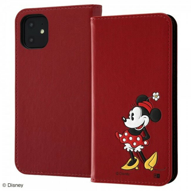 ディズニー キャラクター ミニー ［iPhone 11 ］ ICカード 収納ポケット ポップアップ タンプ 耐衝撃 ストラップホール レイ・アウト