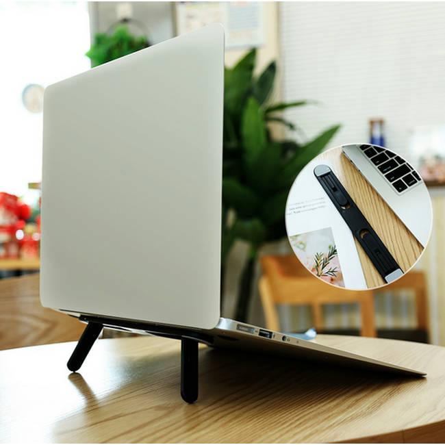 ノートパソコンスタンド 貼り付け 冷却台 放熱 PCスタンド 折りたたみ式 コンパクト ブラック nnbay-10001252 モバイルショップ nn-Bay パッケージ画像