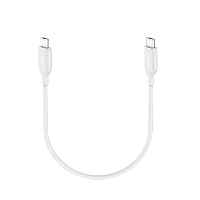 Anker PowerLine III USB-C & USB-C 2.0 ケーブル (0.3m ホワイト) 60W USB PD対応 MacBook Pro/Air iPad Pro/Air Galaxy 等対応 ■タイプc アダプタ