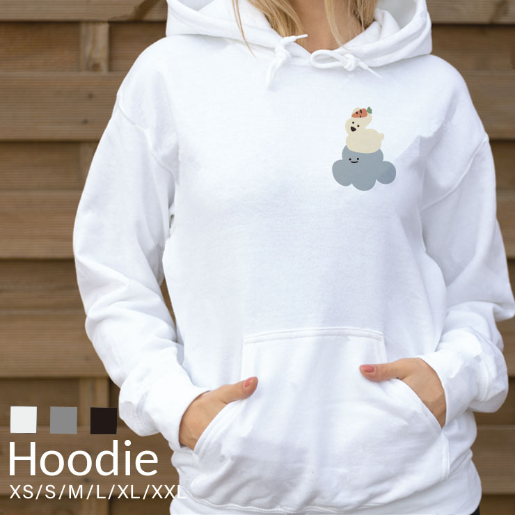 パーカー レディース メンズ スウェット パーカー プルオーバー hoodie 長袖 フード付き プルオーバー ペア カップル XS S M L XL XXL おしゃれ 大人かわいい 流行 シンプル ワンポイント くも うさぎ パステル イラスト(4)