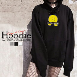 パーカー レディース メンズ スウェット パーカー プルオーバー hoodie 長袖 フード付き プルオーバー ペア カップル XS S M L XL XXL おしゃれ 大人かわいい ボックスロゴ パロディ スマイル ニコちゃん fuck smile ファック パンク ロック