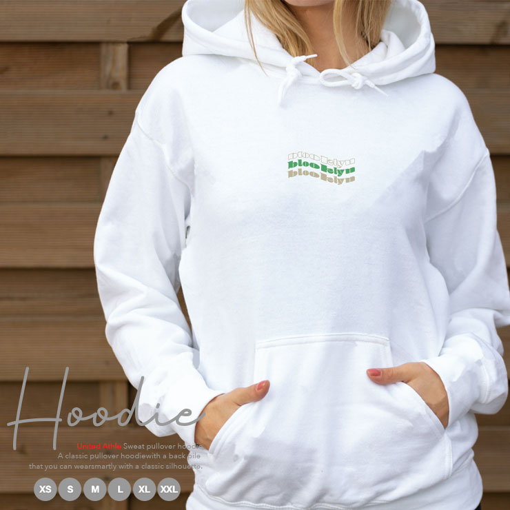 パーカー レディース メンズ スウェット パーカー プルオーバー hoodie 長袖 フード付き プルオーバー ペア カップル XS S M L XL XXL Brooklyn テキスト グラフィック 文字グラフィック カジュアル かわいい シンプル ユニセックス グリーン