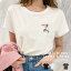 Tシャツ トップス 半袖 インナー レディース 韓国 ファッション カットソー おしゃれ 大人 かわいい 重ね着 コーデ イラスト パグ pug 犬 ぶさかわ dog ポケットパグ 選べる4デザイン 綿100%で肌に優しい しっかり厚手で 下着が透けにくい 3,180円